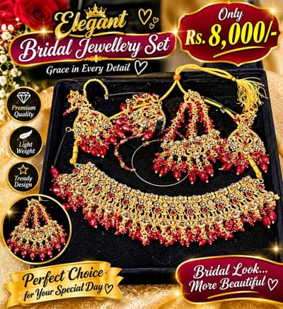 Beautiful Red and Golden Bridal Jewellery Set |Heavy Wedding Jewellery