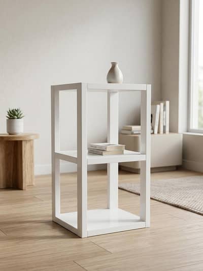 White 3-Tier Open Display Rack / Side Table