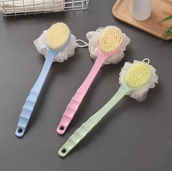 2 in 1 Long Handle Back Scrubber Loofah Bath Brush