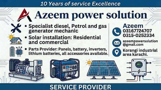 3 to 1000kva Solar Diesle petrol gas Gentor Provid service-maintenance