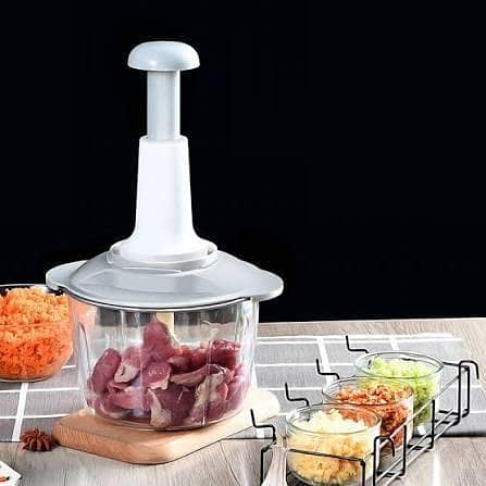 1.5L Manual Press Push Chopper for Vegetables