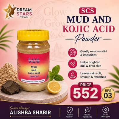 mud with kojic acid powder