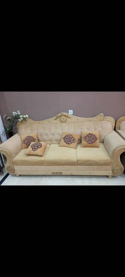 6 seater sofa set 3 2 1 golden velvet poshish sofas