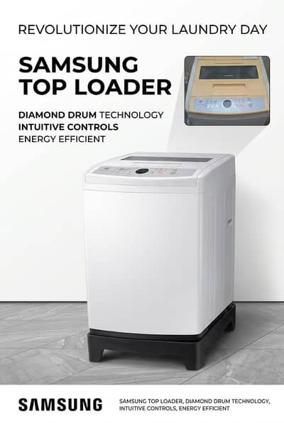 Samsung Top Loader Washing Machine – Diamond Drum Technology