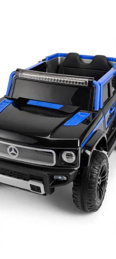 Kids Electric Jeep G-Wagon Style 12V Black Blue - Double Seat