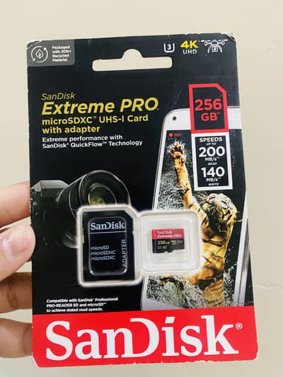 Sandisk Extreme PRO | 256 GB | QuickFlow Technology | Card & Adapter