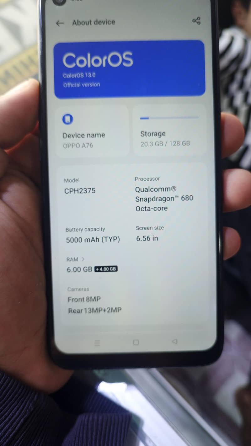 oppo. a76 0