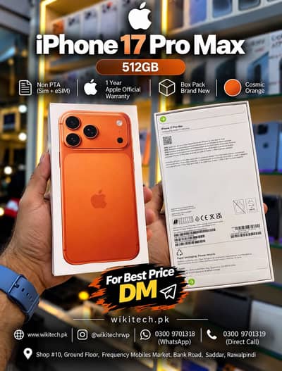 Apple iPhone 17 Pro Max 512GB non PTA Box Pack