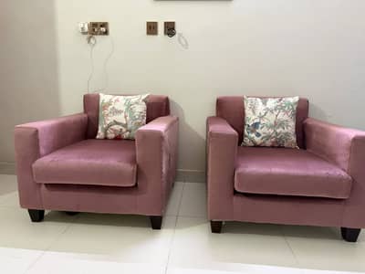 2 single seater  velvet sofa .