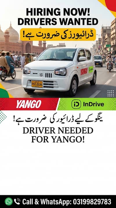 Driver required for Yango and InDrive