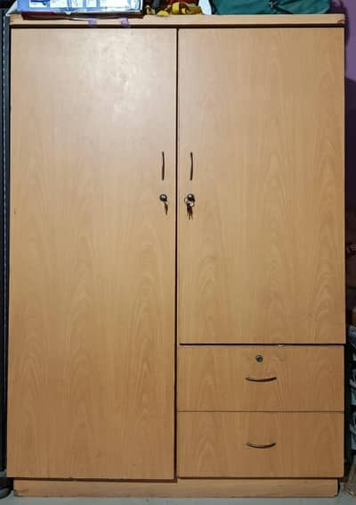 2 doors laminated sheet spacious wardrobe