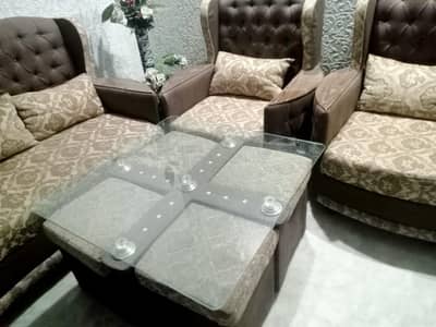 seven seater sofa set with table