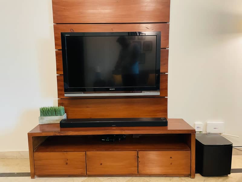 Media Wall Panel and Console Table 1