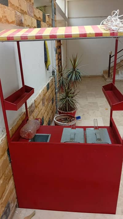 food stall with fryer