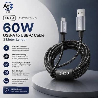 INIU original 60w usb-A to usb-c fast charging cable