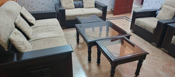 Luxury Sofa Set 7 Seater + 3 Tables | Excellent Condition