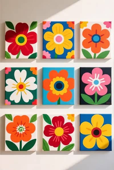 Handmade floral painting