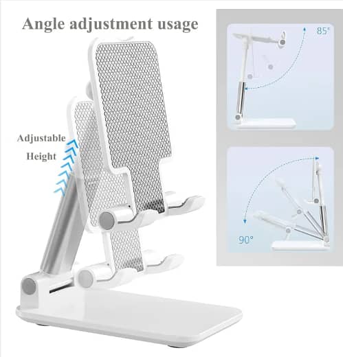 Adjustable Phone & Tablet Stand – Foldable, Height & Angle Adjustable ...