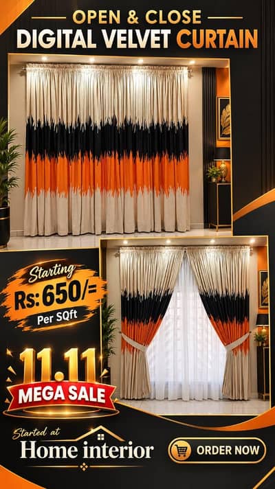 Curtains Digital & Velvet Plain Both
