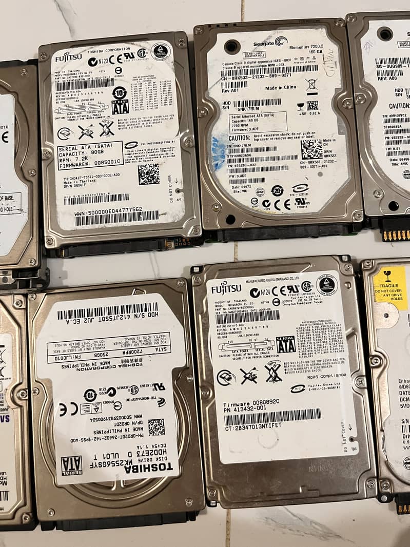 Many different hard drives 3