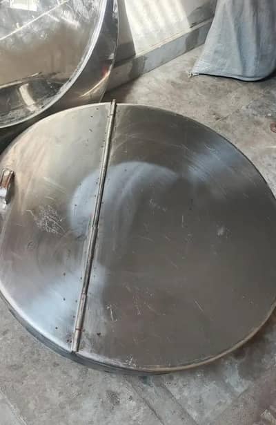 large stainless steel cooking pot
