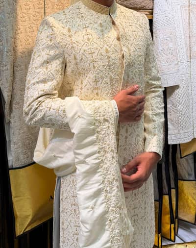 Sherwani with turban and shawl