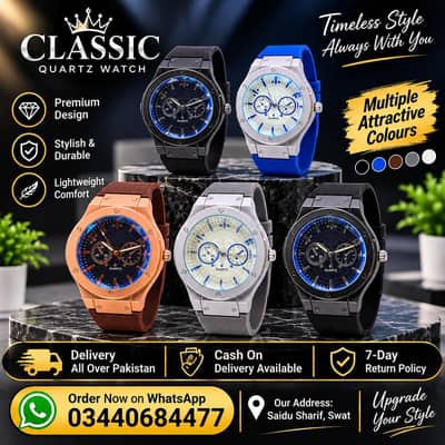 Premium Classic Quartz Watch for Men | Multiple Colour