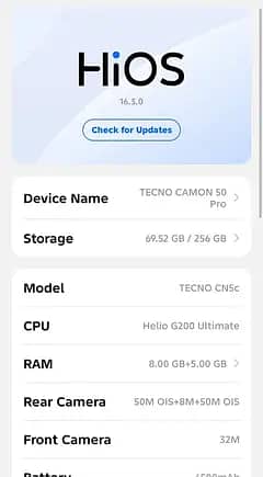 Tecno camnon 50 pro 1 month used
