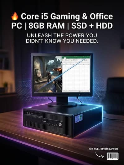 Core i5 Gaming & Office PC | 8GB RAM | SSD + HDD