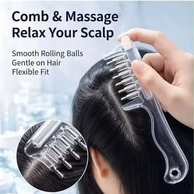 Transparent hair oil applicater comb