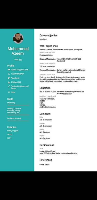 Building electrician and home Appliances Technician