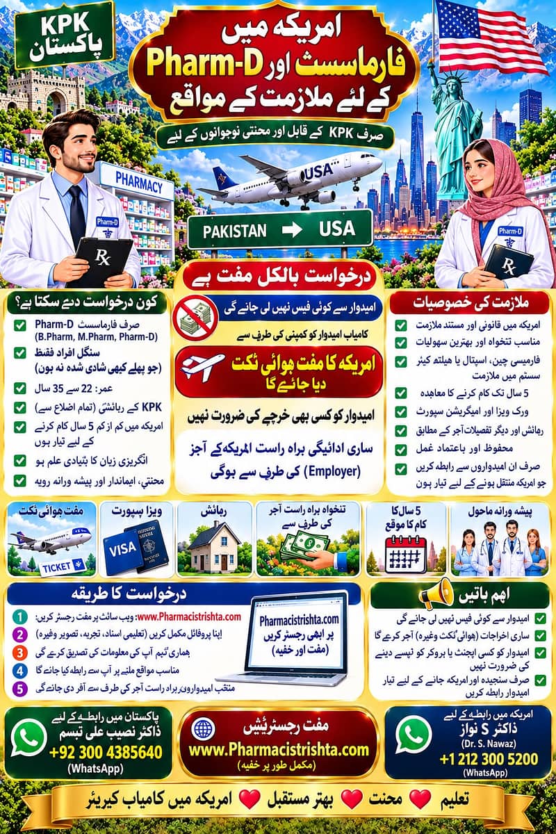 امریکہ میں فارماسسٹ اور Pharm-D ہولڈرز کے لیے ملازمت کے مواقع 0