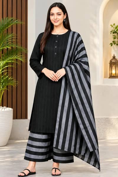 Khaddar 3 PC's women unstiched dress winter collection