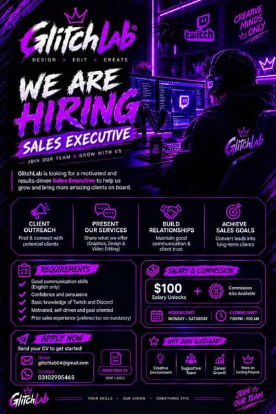 We Are Hiring – Sales Executive