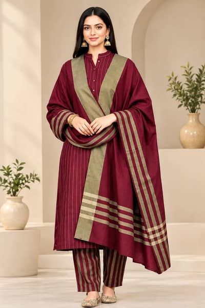 Winter collection 3 PC's women's unstiched khaddar stuff