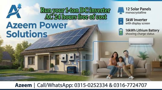 Run Day Night 1-Ton AC 24/7 on Solar Zero K-E Bill for Details call.