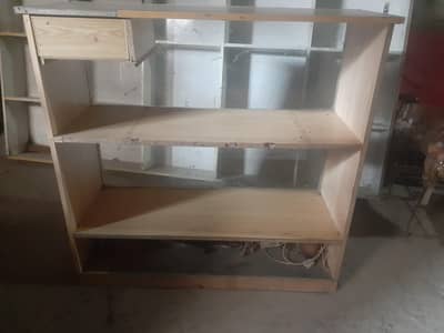 counter and shelves