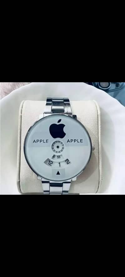 Men's Stainless Steel Apple Watch White Dial