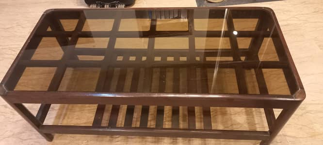 Wooden Glass Top Coffee Table  | Center Table