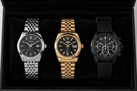 Curren Black Dial Leather Strap Watch For Men