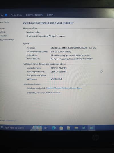 Hp Elitebook i5 5th generation