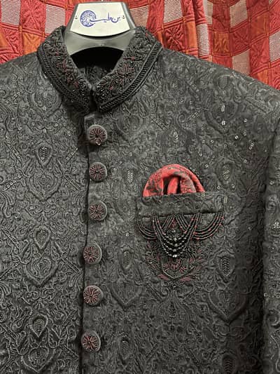 Elegant Black Embroidered Sherwani for Men – Wedding & Groom Wear