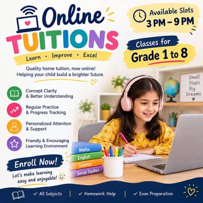 Online tuitions in Pakistan, Oman & UAE