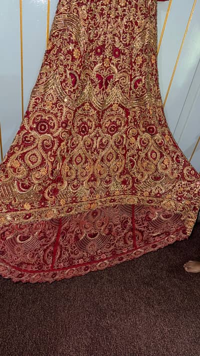 RED GOLDEN FULL EMBROIDERED BRIDAL DRESS | UK IMPORTED
