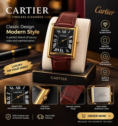 Cartier Style Watch – Premium Design