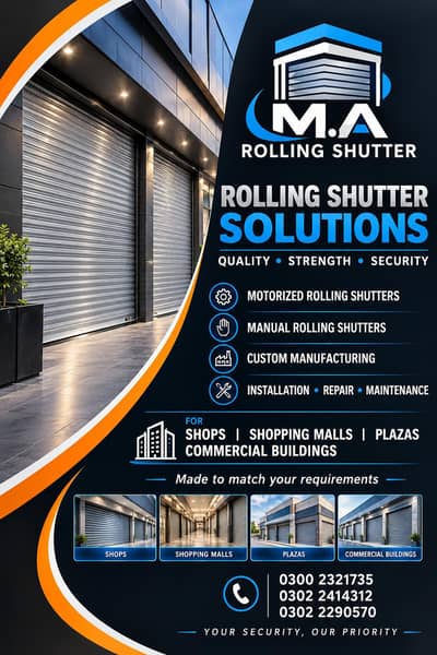 rolling shutter for shops and wear houses