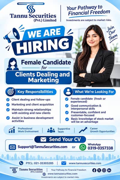 We Hiring female Candidate