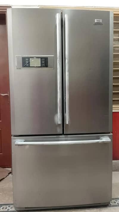 Heir French Door Refrigerator silver Grey fully working- Gujranwala