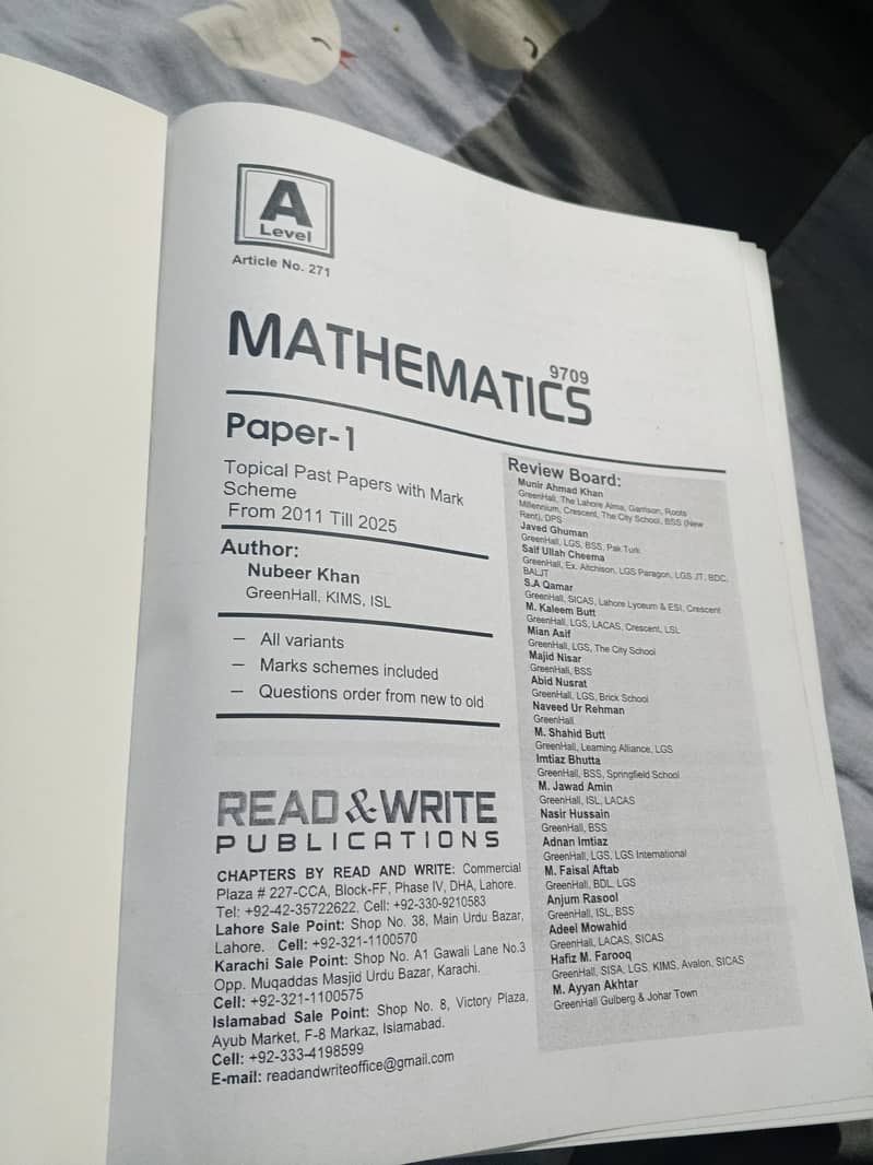 Mathematics Read and Write p1 A level 2