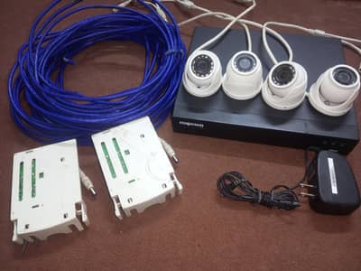 Cctv cameras dvr and power supply and cat6 wire